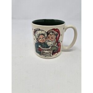 VINTAGE CREATIVE CONCEPTS CHRISTMAS COFFEE MUG CUP DRINKWARE SANTA & MRS. CLAUS